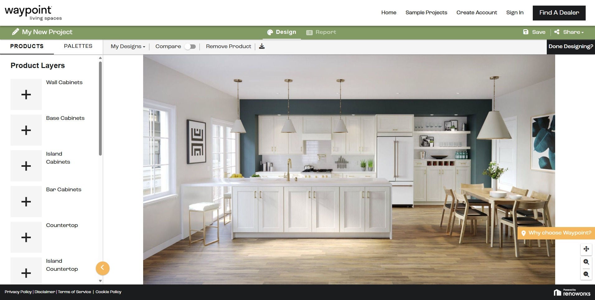 Example of a kitchen template to customize in Waypoint's visualizer