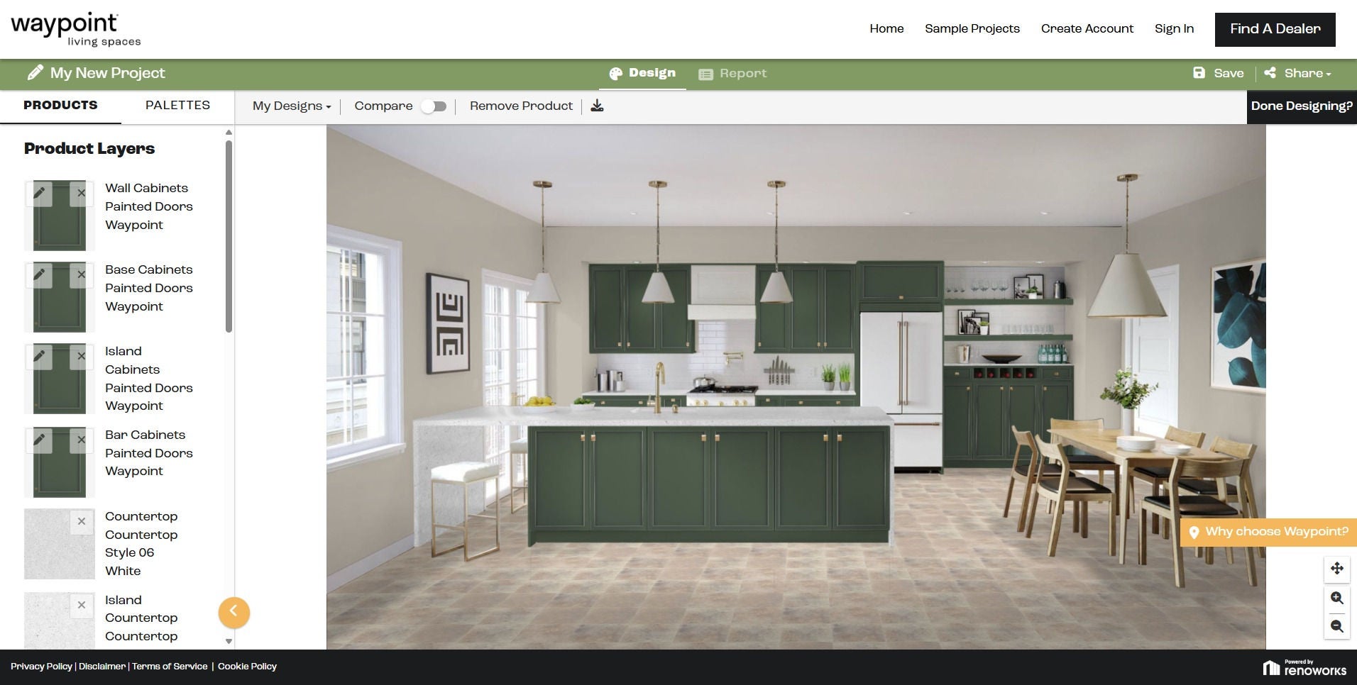 The design that the customer created based off of a kitchen template